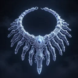 necklace made of many fingers, around the neck : 6 character design : 2 midnight, illusion, stunning, breathtaking, majestic, asian fantasy, digital render, line art, unreal engine, de - noise, 8 k, volumetric lighting, symmetrical, pronounced features, detailed contrast, scattered mist, glow 3 d alejandro alvarez alena aenami