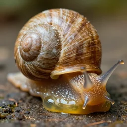 hairy snail candy glue macro view by hieronymus bosch