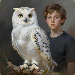 painting of beautiful white owl in style of artgerm and charlie bowater, 8k, highly detailed