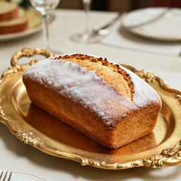 frosted sandwich loaf on an ornate golden platter, dinner party display, hi - res scan, 1 9 6 7