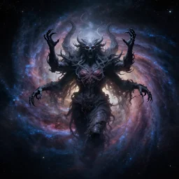 lovecraftian god in the centre of the universe with unimaginable horror from the distant space