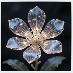 a widescreen photo of a biomechanical bioluminescent flower macro by steve mccurry