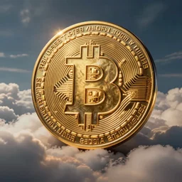 detailed inherent theme of bitcoin ascending to heaven, inherent style of artistic - powerful, artistic - natural, artistic - expressive