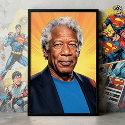 morgan freeman super hero comic book street art background design print ready, deep focus, d & d, fantasy, intricate, elegant, highly detailed, digital painting, artstation, concept art, matte, sharp focus, illustration, hearthstone, art by artgerm and greg rutkowski and alphonse mucha