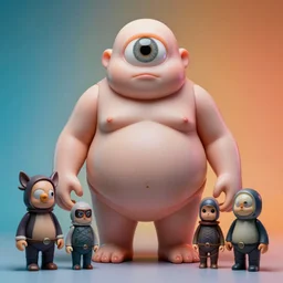 hyperrealistic rendering, fat smooth cronenberg flesh monster demogorgan by donato giancola and greg rutkowski and wayne barlow and zdzisław beksinski, eyeballs, product photography, action figure, sofubi, studio lighting, colored gels, colored background