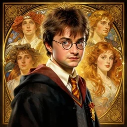 harry potter gazing. d & d, dramatic portrait, highly detailed, digital painting, trending on artstation, intricate details, energetic mood, golden ratio composition, concept art, sharp focus, illustration, art by artgerm and greg rutkowski and alphonse mucha and magali villeneuve, 8 k, 4 k,