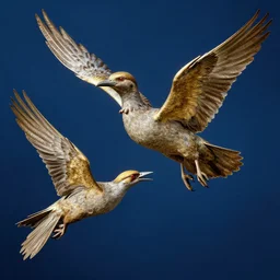 highly detailed beautiful photography of birds, sharp focus, dramatic, dynamic, lighting, elegant, blue background, harmony, beauty, masterpiece, by roberto ferri, by durero