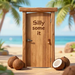 if you save some of it, you can build a door,, silly, coconuts, ultra realistic, unreal engine 5, depth of field, bokeh, octane render, 8 k hd,