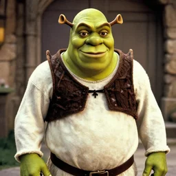 shrek as michael in the godfather, realistic photo, 1 9 8 0, old movie, film grain, 1 6 mm, spectacular
