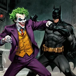 Batman punching joker