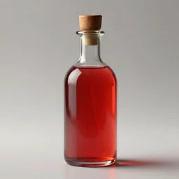 render of a red liquid in a holy water bottle realistic vintage 8 k glossy hd