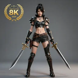 full length photo of a very beautiful female atompunk warrior with weapons, 8 k, hdr, smooth, sharp focus, high resolution, award - winning photo