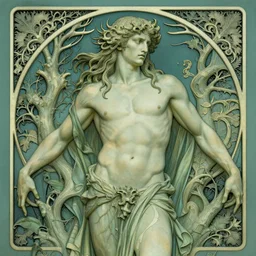 artnouveau great god pan in nature scary high resolution