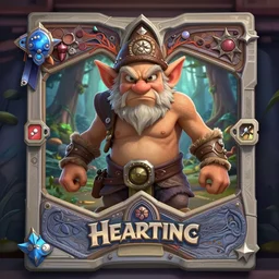 Symmetrical Hearthstone official professional art, with realistic beautiful body & face & eyes. Every following words is insanely important: A angry gnome in a forest. Completly coherent and well drawned physical every single body parts, ArtStation. Insanely well constitued human body