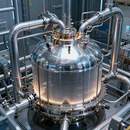An intricate piping and cooling system for anti-matter containment