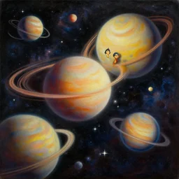 a beautiful surrealistic painting of planets and stars in the universe by salvador dali, trending on artstation., oil painting