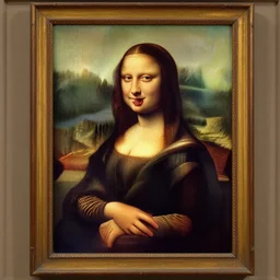 old oil painting of mona lisa, person screaming