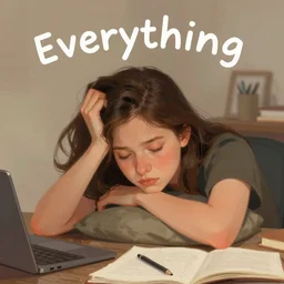 im tired of everything, personal, digital art, artstation