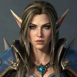 Katherine Proudmoore from World of Warcraft portrayed by Mädchen Amick, sexy face, detailed, 8k HD