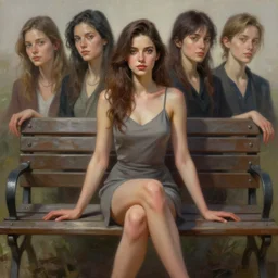 perfectly - centered - portrait of a beautiful woman sitting on the bench, intricate, highly detailed, digital painting, artstation, concept art, smooth, sharp focus, illustration, realism, oil painting, unreal engine 5, 8 k, art by artgerm and james jean and sam spratt