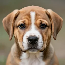 a serious puppy face