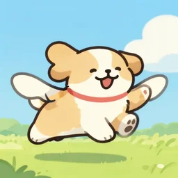 happy flying dog, artstation