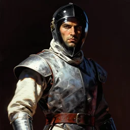 portrait of noble duelist, coherent! by mariusz lewandowski, by frank frazetta, deep color, strong line, high contrast