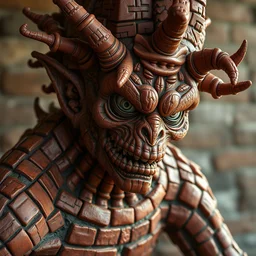 hyper realistic rick sanchez as a hybrid creature made of red terracotta bricks, gorgeous lighting by kim jung giu weta studio, mucha, bautista and norman rockwell and greg rutkowski and tom bagshaw and james gurney and lucasfilm
