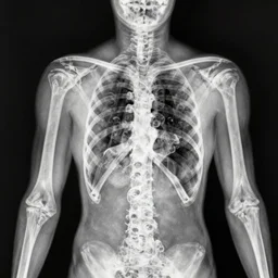 x-ray of a human body, fractal, 90's aesthetic, noise film, photo