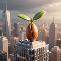 macro photo of a seed growing on top of a skyscraper, unreal 5, DAZ, hyperrealistic, octane render, Regal, Refined, Detailed Digital Art, dynamic lighting, Highly Detailed, Cinematic Lighting, Unreal Engine, 8k, HD