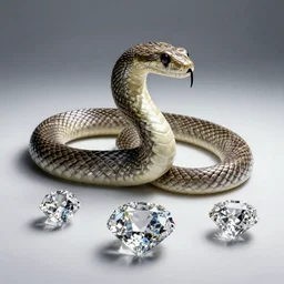 snakes and diamonds photorealistic
