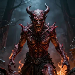 igor ivanovich strelkov became an angry degraded satanic hellfire demonic abomination and calling for total mobilization, photo - realistic, color image, 2 k, highly detailed, bodyhorror, occult art