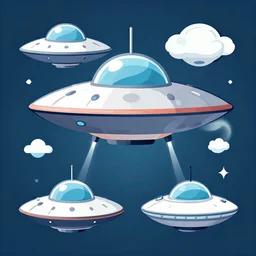 ufo spaceship concept clipart vector design illustration. ufo set. vector clipart print