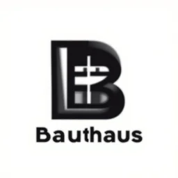 bauhaus architecture simple logo, symetrical, corperate design