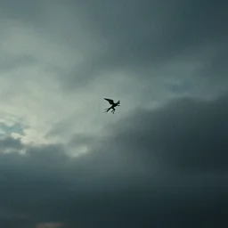 a strange creature can be seen flying in the sky in the distance, grainy footage, eerie, liminal, zoomed in