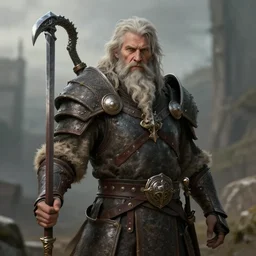 warrior character portrait old male hobbi fantasy