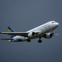 an airbus a 3 2 0 taking off during a dark, rainy night, detailed, realistic, beautiful