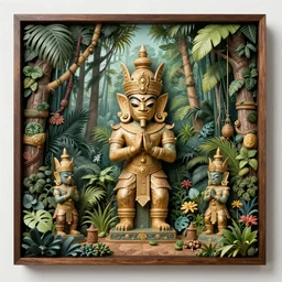 small 🌅 the ancient gods ornate amazon rain forest trompe l\'oeil, pastiche by Dan Witz, pastiche by Dan Seagrave, Precise and Intricate Linework, Art Nouveau Cosmic 4k spray painted graffiti featured on 500px ,CGSociety, glitchcore