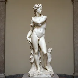 full body shot sculpture of a young aestetic beautiful woman by GIANLORENZO BERNINI