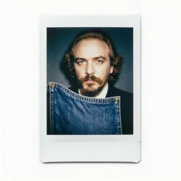 a tiny polaroid pic of lenin peeking out of jeans pockets