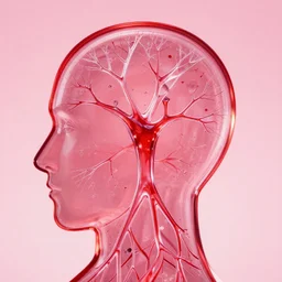 glass neurons coming out of the top of a head by disney concept artists, blunt borders, rule of thirds, vibrant, reds and pinks, award winning!!!