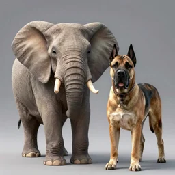 photo of a hybrid between an elephant and a great dane
