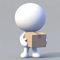 an image of a cartoon character holding a box, an ambient occlusion render by gatoken shunshi, pixiv, sots art, glitchy, hd mod, genderless