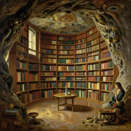 library in a cave, by camille corot, by ismail inceoglu, by mark brooks, painting, canvas, lumen reflections, ray traced, tone mapping, in a symbolic and meaningful style, insanely detailed and intricate, hypermaximalist, elegant, ornate, hyper realistic, super detailed