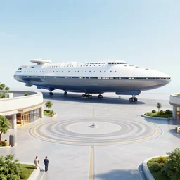 a central plaza with a store at the side, onboard a large passenger space cruiser, from a space themed Sierra point and click 2D graphic adventure game, made in 2019, high quality graphics