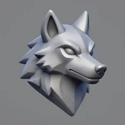 wolf head, stylized stl, 3 d render, activision blizzard style, hearthstone style