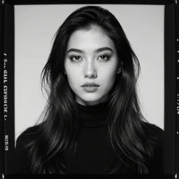 fashion portrait, realistic, anamorphic, lens, large format, sharpness, clarity, tonal range, black and white, vogue style