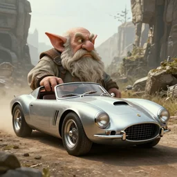 a classic sportscar created by ancient retrofuturist dwarves, artstation, digital art, high quality, realistic