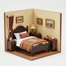 miniature diorama of sherlock holmes'bedroom