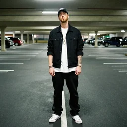 eminem in an empty parking lot